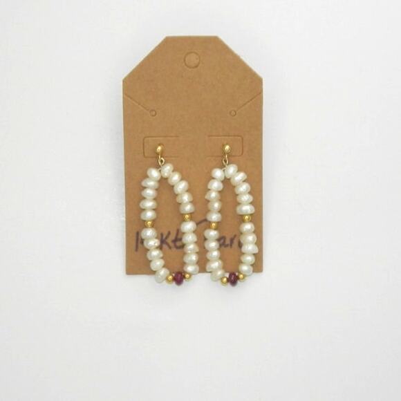 14kt Gold Pearl Dangle Earrings - Picture 1 of 7